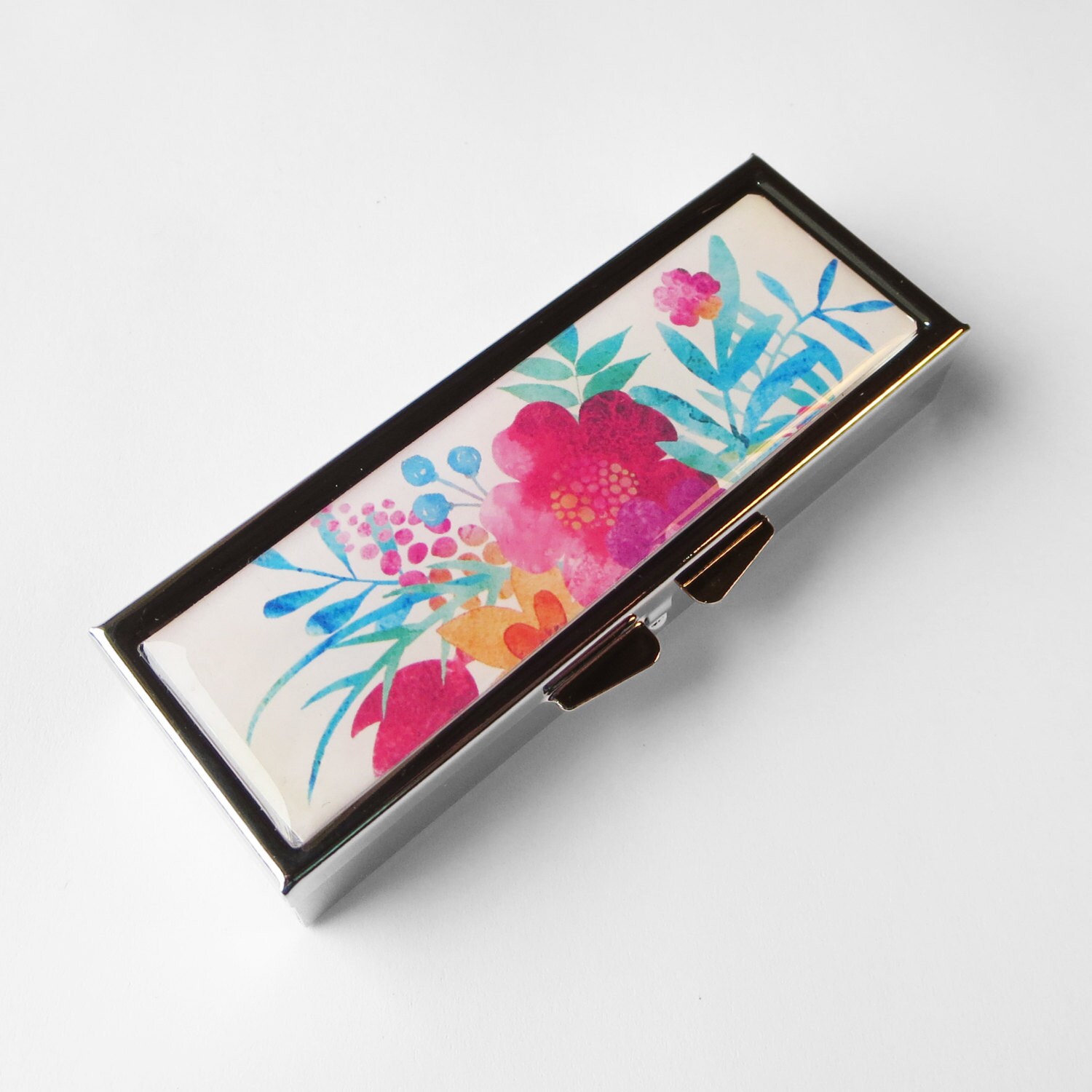 Flower Pill Box Pretty Boho Flower pill case pill container Etsy