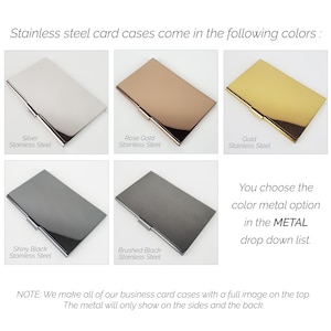 Custom Business Card Holder, Pink Gold Card Case, Gift for her, Professional Slim Wallet, Rose Gold Business Card Gift, Banker Stylist E169 image 6