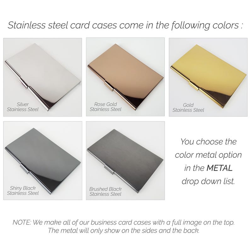 Custom Business Card Holder, Pink Gold Card Case, Gift for her, Professional Slim Wallet, Rose Gold Business Card Gift, Banker Stylist E169 image 6