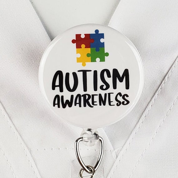 Autism Awareness Badge Reel, Badge Holder, Retractable Badge ID, Lanyard,  Medical Gift, Badge Clip, Stethoscope ID Tag Gift 712 