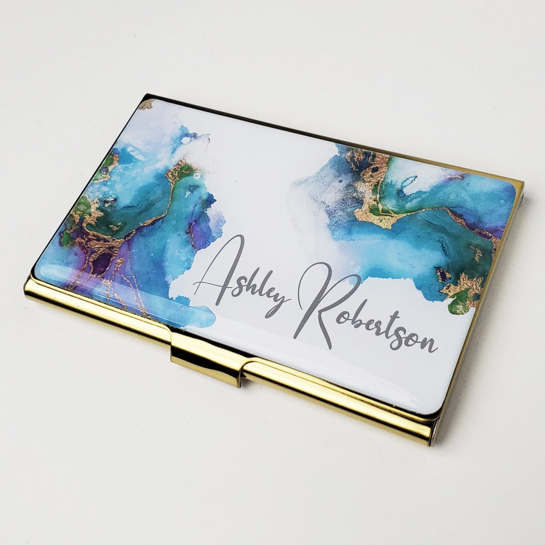 Personalized Business Card Case Watercolor Artist Business Card Holder