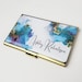 Personalized Business Card Case Watercolor Artist Business Card Holder for Her Coworker Gift Credit Card Holder Modern Gifts for Woman E127 