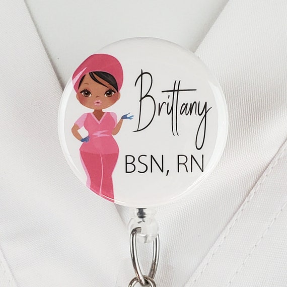 Custom Retractable Nurse Badge Holder Personalized Name Badge Reel Light  Marble Healthcare Staff Gift Stethoscope ID Lanyard Badge Clip 827 