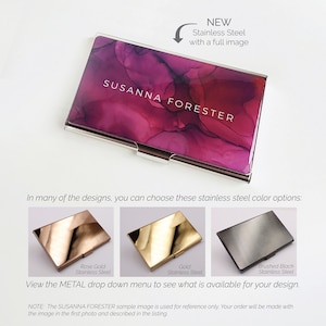 Personalized Business Card Eucalyptus Case Business Card Holder for Her Coworker Gift Credit Card Holder Gift for Woman E136 image 6