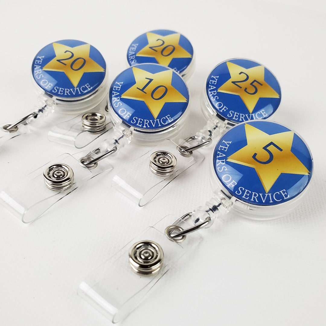 Years of Service Pins, Years of Service Badges, Retractable Badge Reel,  Employee Recognition, Staff Appreciation Gift, Nurse Badge Holder -   Canada