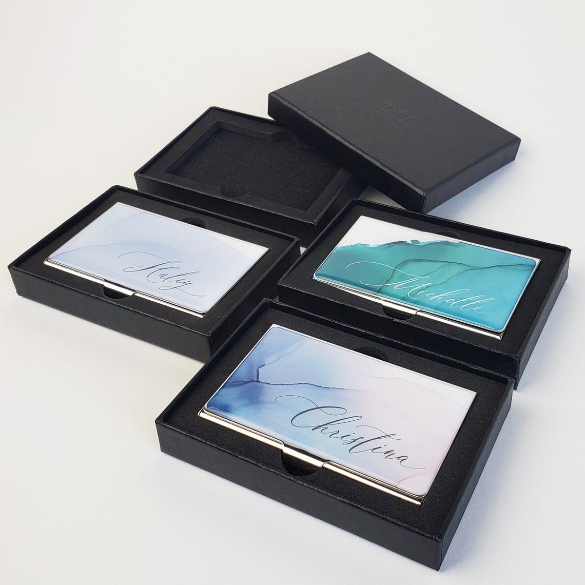 Personalized Business Card Case Marble Business Card Holder Etsy