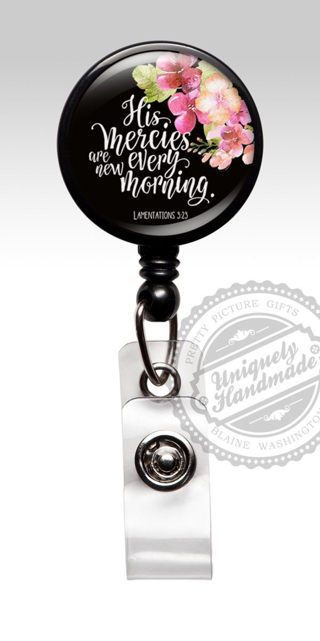 Badge Reel, Retractable Religious Badge Holder, Bible Verse, Christian ...