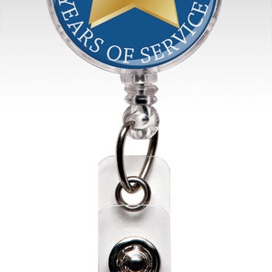 Years of Service Pins, Years of Service Badges, Retractable Badge Reel ...