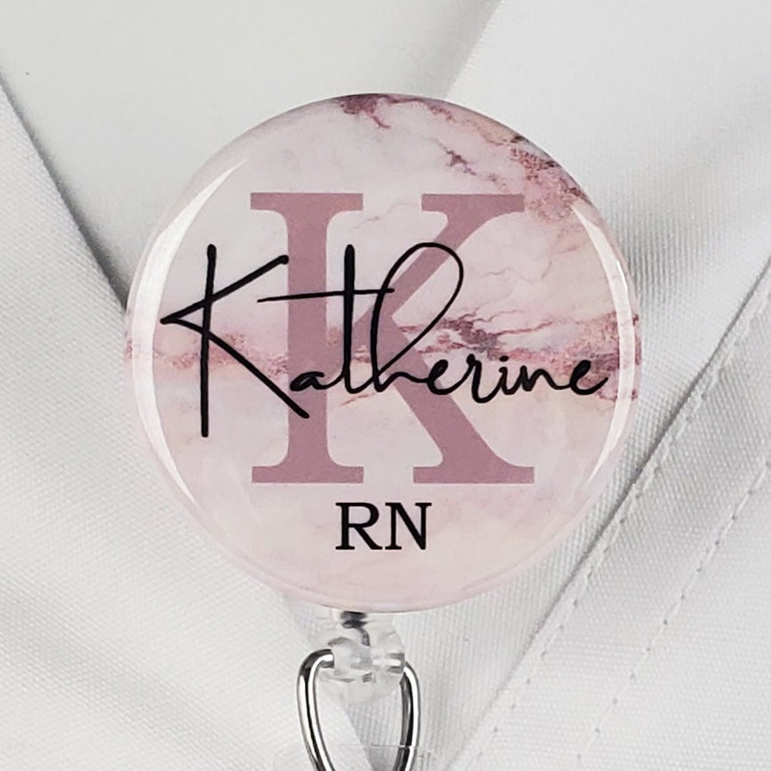 Personalized Nurse Badge Reel, Name Tag Holder Custom Retractable