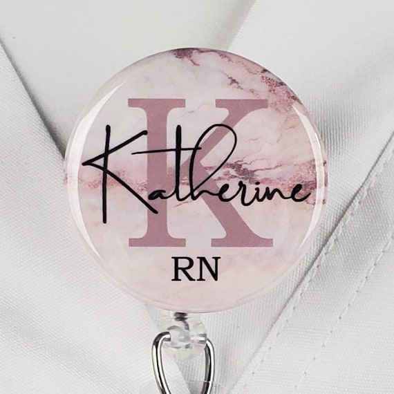Custom Name LPN LVN RN Hello My Name is ID Card Badge Reels Holder with  Beads Retractable ID Name Tag Badge Clip for Nurse Coworkers Employee  Hospital
