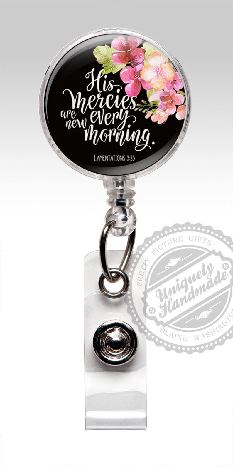 Badge Reel Retractable Religious Badge Holder Bible Verse | Etsy