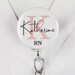 Personalized Badge Reel, Custom Nurse Retractable Badge Holder Nurse ID Carabiner Lanyard Badge Clip Rn Id Badge Staff Gift Stethoscope 731 