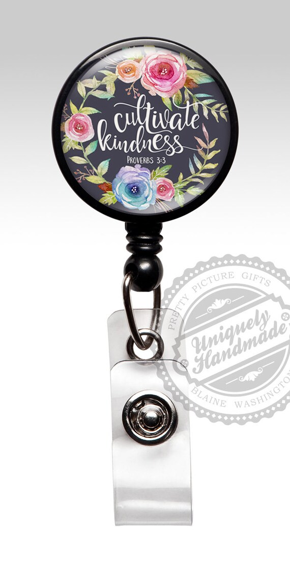 Badge Reel, Retractable Religious Badge Holder, Kindness Bible Verse,  Christian Gift, Scripture Accessory, Inspirational Faith Hope Gift 661 