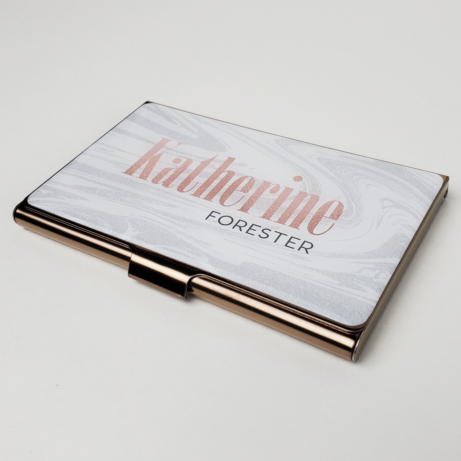 Personalized Business Card Case Rose Gold Business Card Holder Etsy