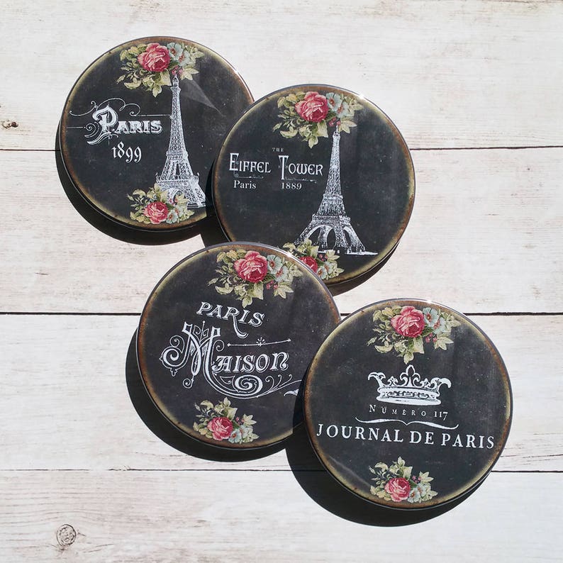 Coasters for Drinks Paris Beverage Coasters French Coaster Etsy
