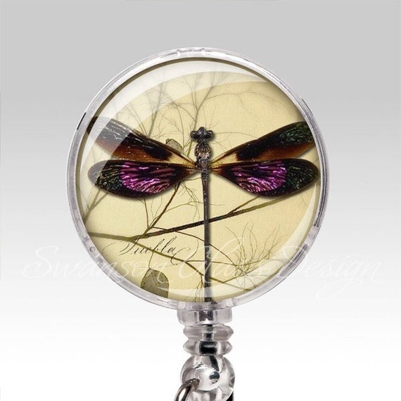 Retractable Badge Holder Dragonfly ID, Badge Reel Clips Healthcare