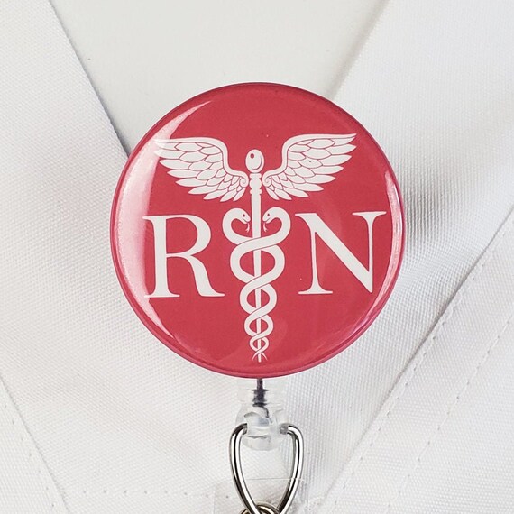 Retractable Gold Silver Badge Reel for Staff Nurse ID Holders Name