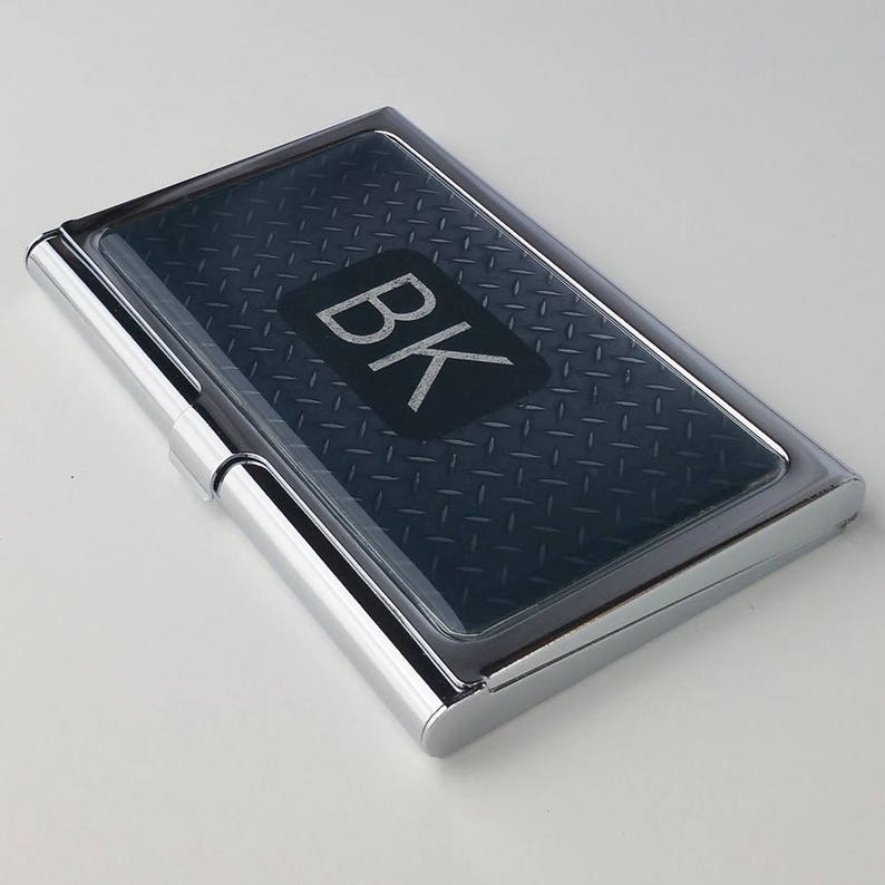 Monogram Business Card Case Personalized Mens Business Card Etsy