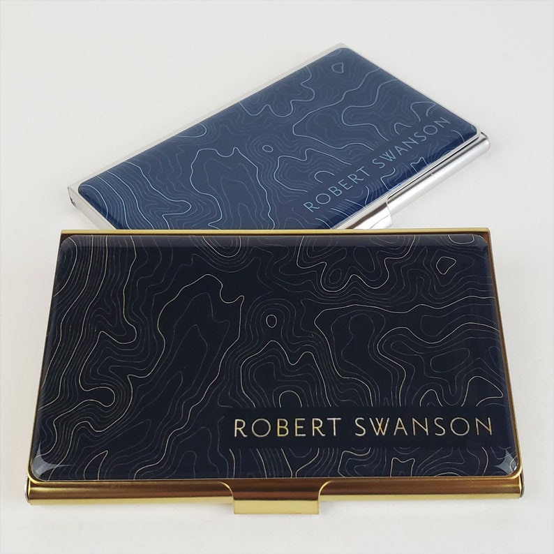 Mens Business Card Holder, Personalized Credit Card Case, Professional Card Holder, Custom Cool Office Corporate Gift New Job Gift E187B image 2