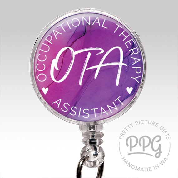 OT Occupational Therapy Badge Reel | OT Name Badge Holder Retractable ID  Name Card Clip Buddy | Physical Nursing COTA OTA Occupational Therapy