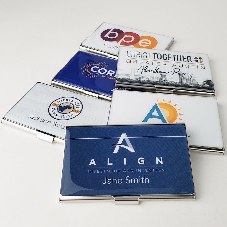 Custom Business Card Holder Personalized Business Card Case Etsy