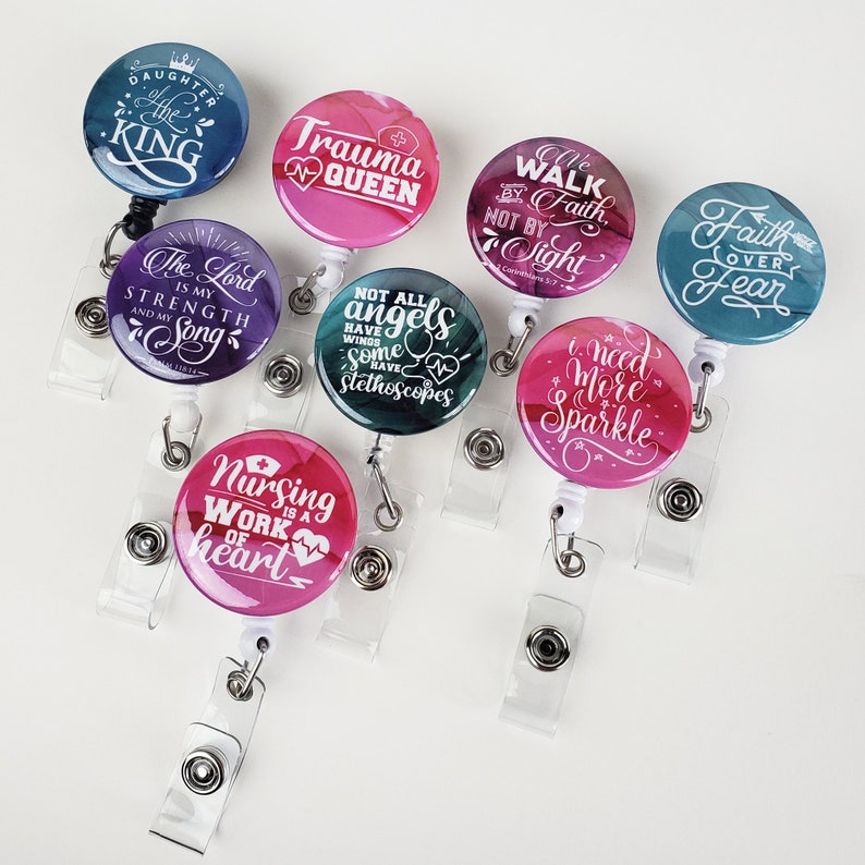 Badge Reel Retractable Religious Badge Holder Kindness Bible - Etsy