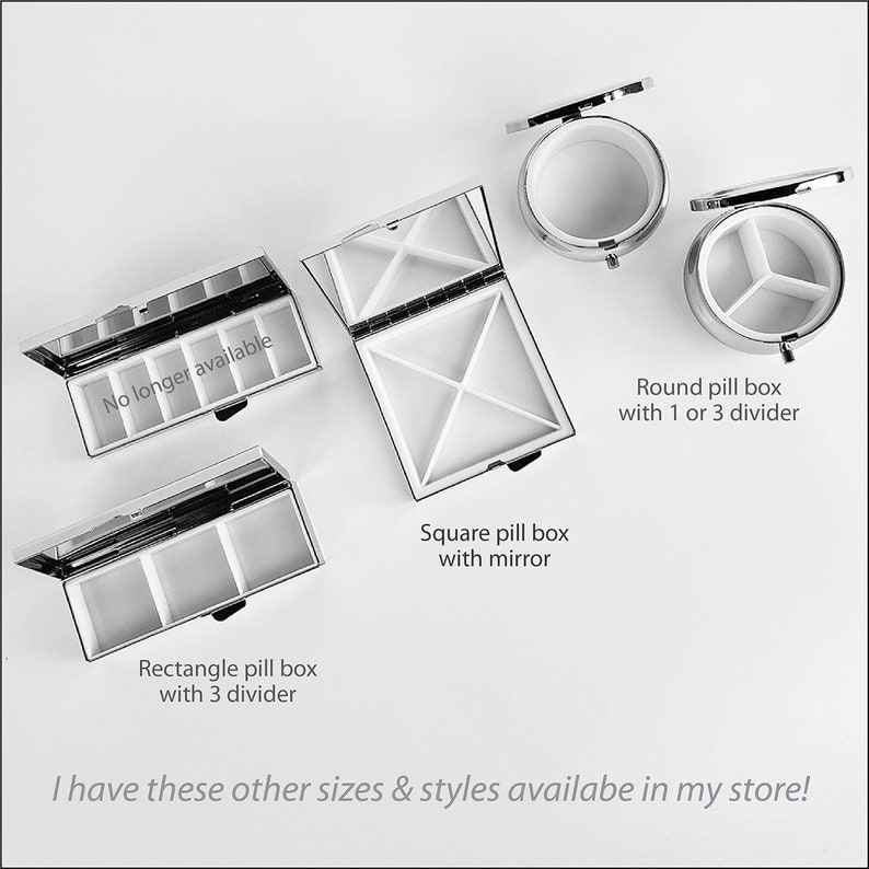 Personalized Pill Box pill case Pretty Flowers pill Etsy