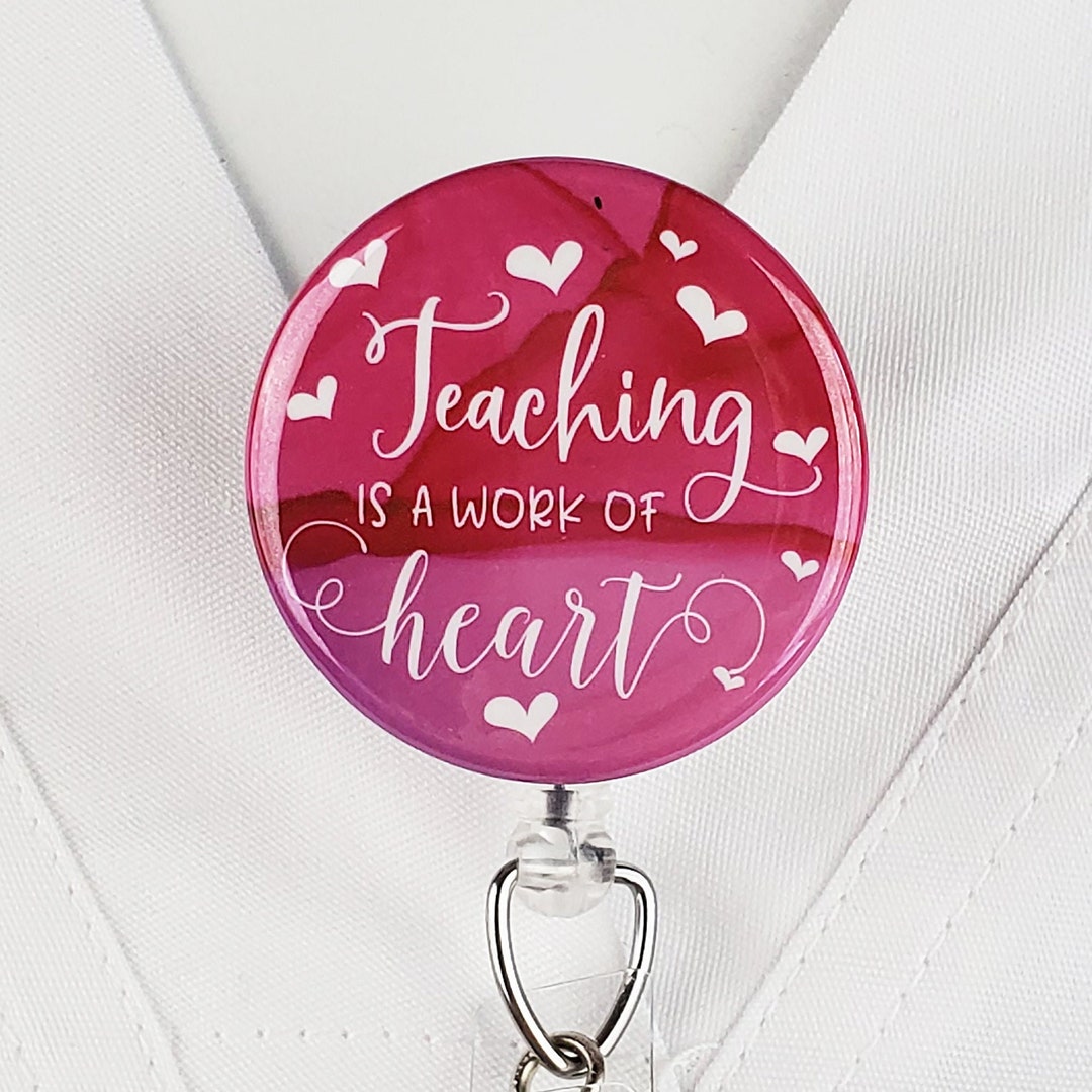 Badge Reel Teacher Badge Holder Retractable Badge Clip Etsy