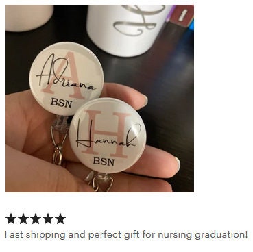 Personalized Badge Reel, Custom Nurse Retractable Badge Holder