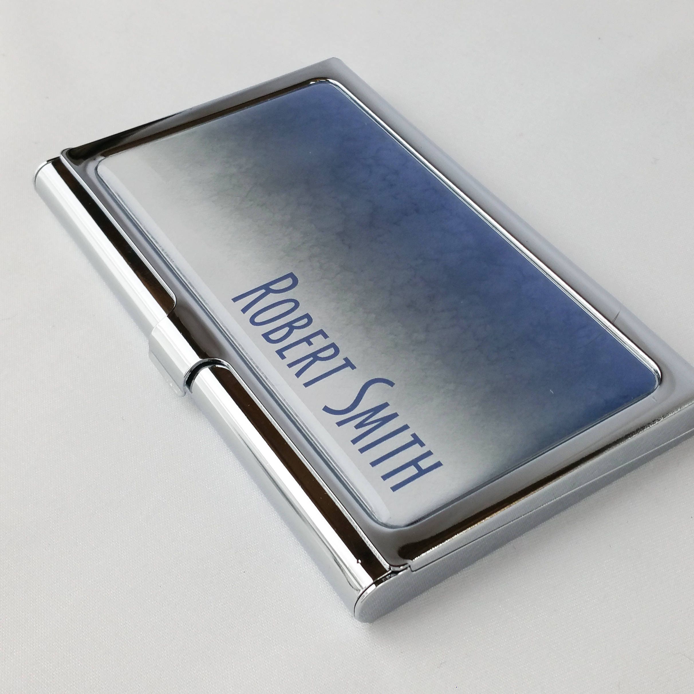 Personalized Business Card Holder Man Business Card Case Metal Etsy