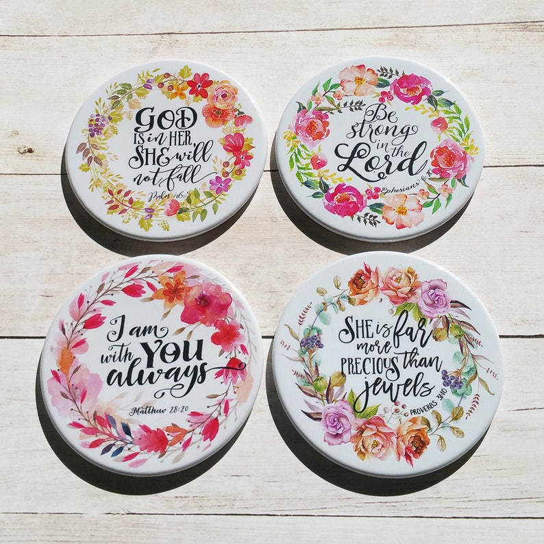 Coasters Bible gift Coaster Set of 4 Housewarming Christian Etsy