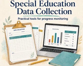 Special Education Data Collection Toolkit, IEP Goal Tracking, Progress Monitoring (PDF + Excel)