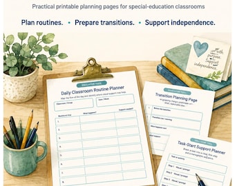 Classroom Routines Transition Toolkit, Special Education Teacher Printable, Visual Support Planner, Instant PDF Download