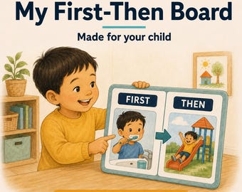 First Then Board for Kids, Personalized Visual Schedule, Custom Printable PDF