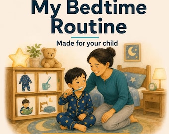Bedtime Routine Chart for Kids | Personalized Visual Schedule Printable PDF