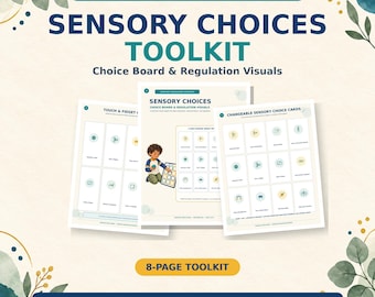 Sensory Choice Board for Kids | Calm Corner Regulation Tools Printable PDF