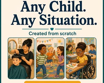 Custom Social Story for Kids, Personalized Illustrations, Visual Support (Printable PDF)