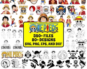 Oltre 350 SVG di One Piece in bundle, mega bundle di design di avventura piratesca anime • Personaggi in stile manga • Download digitale