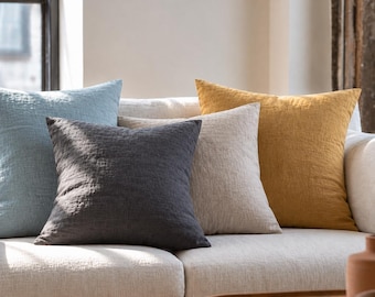 Linen Pillow Cover, Envelope Closure Sham, European Flax Linen, Custom Size
