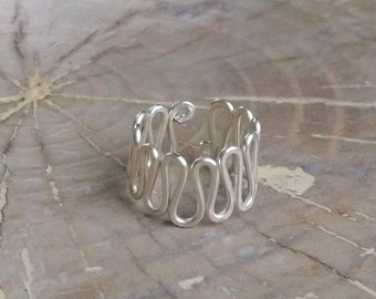 Toe ring... "Life's Journey" wire wrapped hammered silver toe ring.