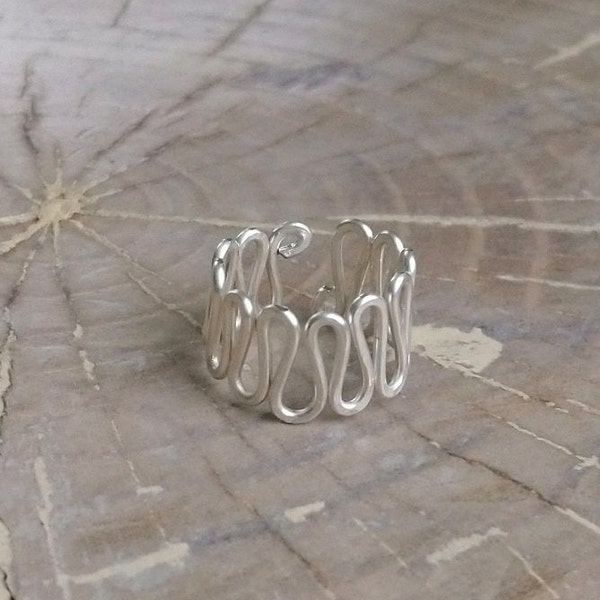 Toe ring... "Life's Journey" wire wrapped hammered silver toe ring.