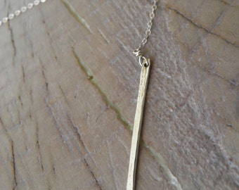 Necklace... "Simple Lines" sterling silver wire suspended on a sterling silver chain.