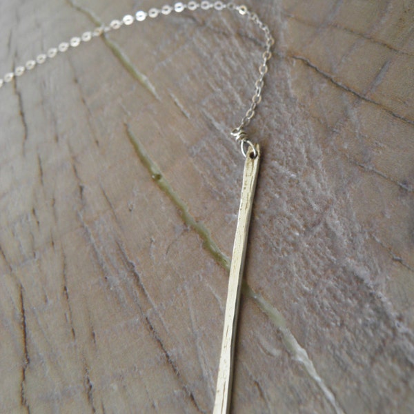 Necklace... "Simple Lines" sterling silver wire suspended on a sterling silver chain.