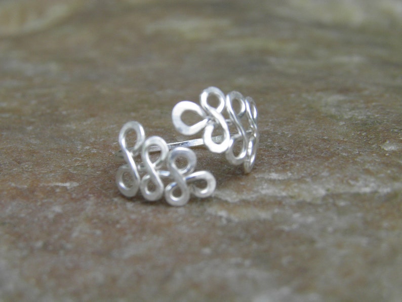 Toe ring... Ferns wire wrapped silver wire toe Etsy