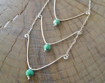 Necklace... "Moon Light" turquoise sterling silver necklace