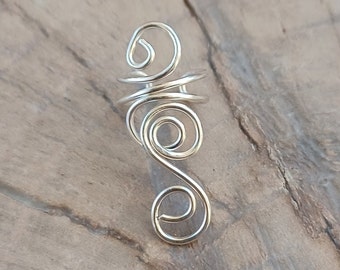 Ear cuff... "Whimsical" silver wire wrapped ear cuff.