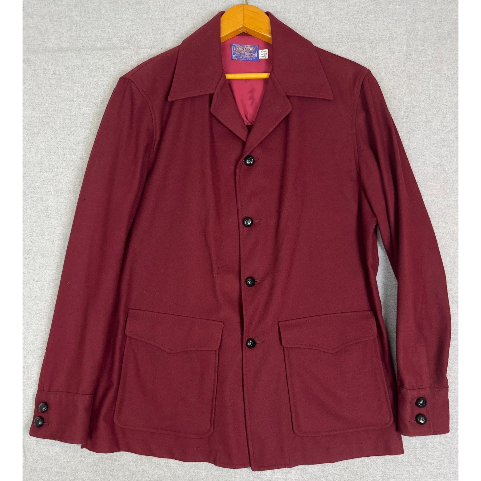 Pendleton, Vintage Pendleton Knockabouts Safari Jacket Mens L 50s 60s Burgundy Made in USA
