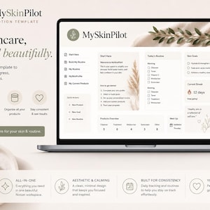 AI Skincare Routine Builder Notion Template | Personalized AM PM Planner (Digital Download)
