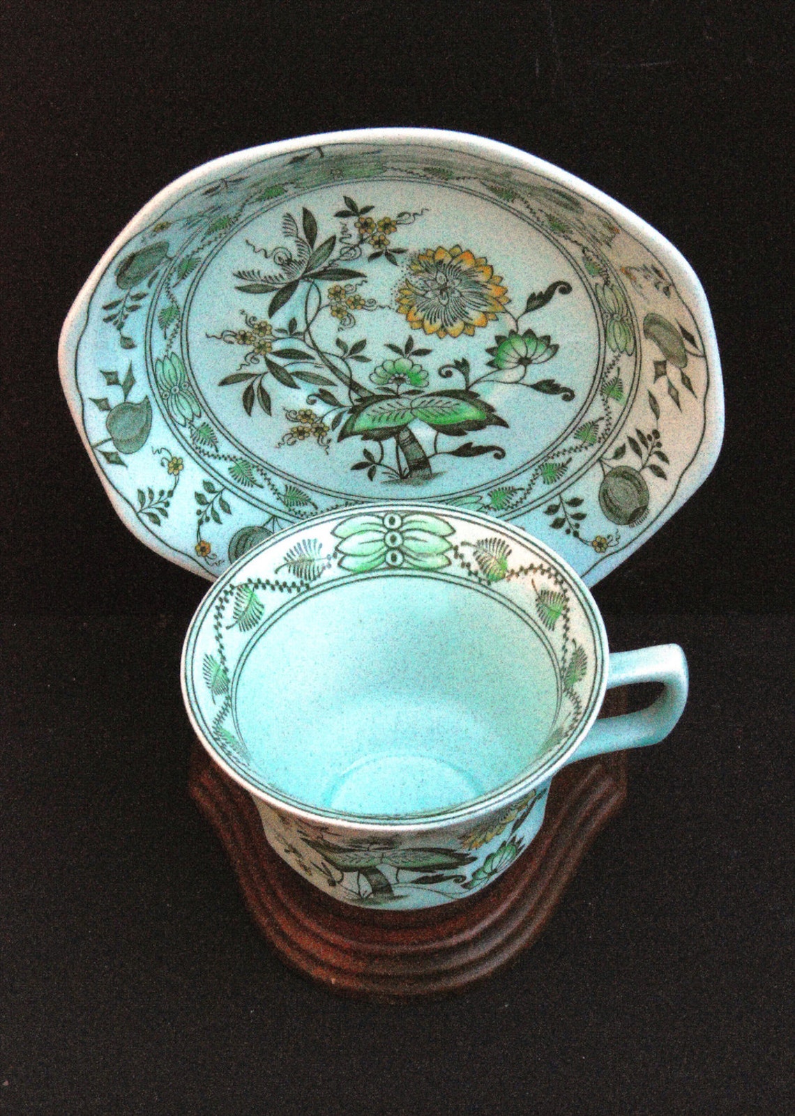 Adams Wedgwood English Ironstone Tea Cup and Saucer Green Etsy
