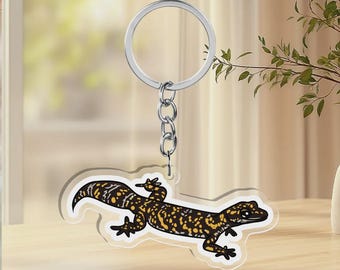 Velvet Gecko Acrylic Keychain | Australian Reptile Key Charm